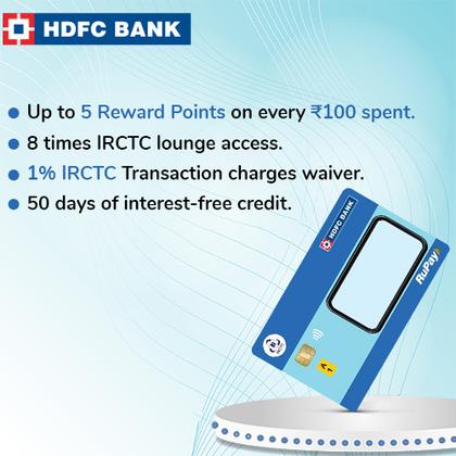 HDFC Bank IRCTC Credit card - Earn Up to 2000 Hyyzo Diamonds on Credit Card Disbursal