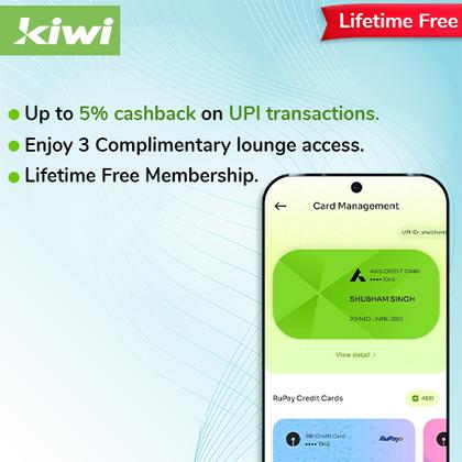 KIWI Credit Card - Earn Up to 2000 Hyyzo Diamonds on Credit Card Disbursal