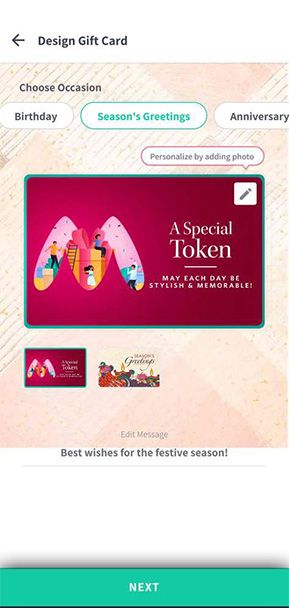 design myntra giftcard for receiver