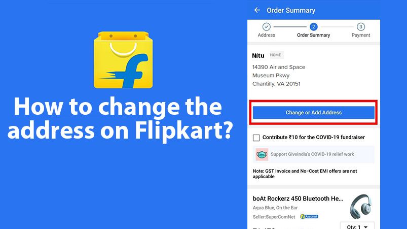 How to change address in Flipkart
