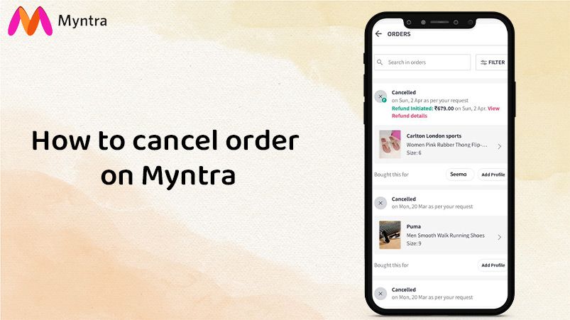 How to cancel order on Myntra